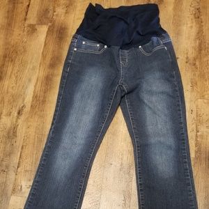 DENIM DIVA maternity jeans embellished pockets Med